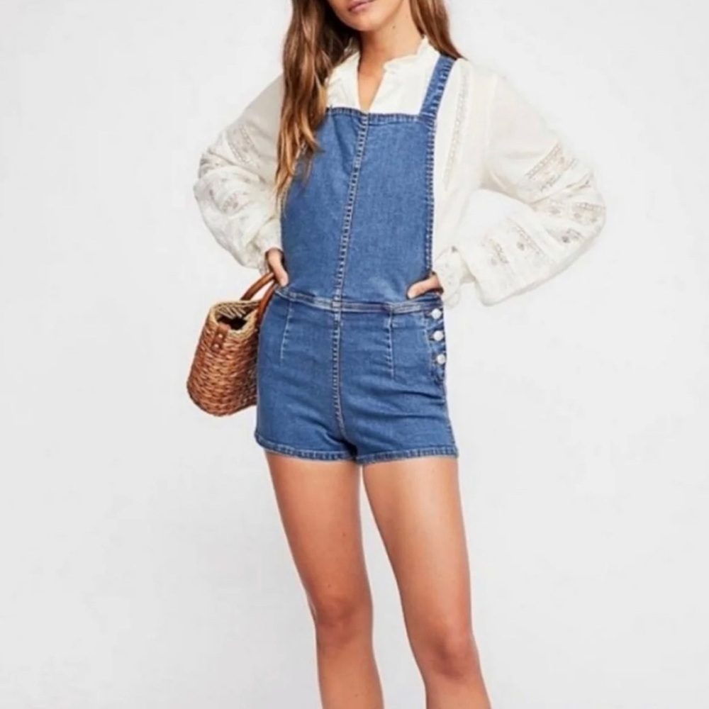Free people denim overalls